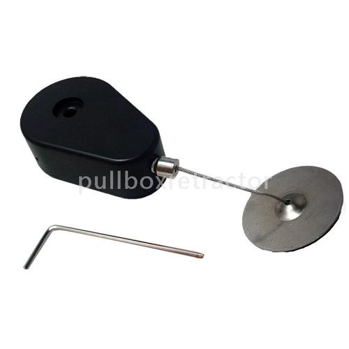 Drop-shaped Anti Theft Pull Box With Steel Wire Plus Rectangular Adhesive Metal Plate for Retail Products Display